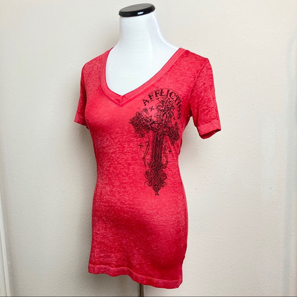 Affliction Red Cross Shirt Small Tee The Buckle S